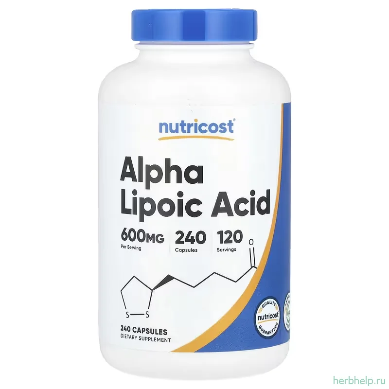 Альфа липоевая кислота Nutricost 600 мг 240 капсул