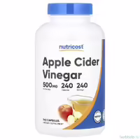 яблочный уксус nutricost 500 мг 240 капсул