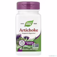 Экстракт артишока Natures Way 60 капсул кофеилхиновые кислоты 13 процентов расторопша для пищеварения