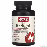 Оптимизированный комплекс витаминов группы B (B-Right) с метилфолатом 400 мкг Jarrow Formulas, 100 капсул