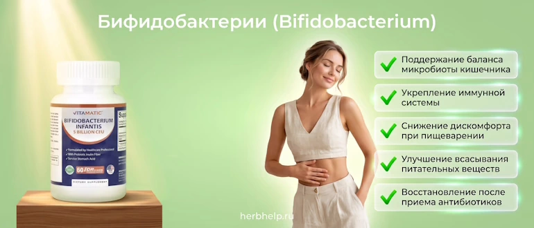 Бифидобактерии (Bifidobacterium) для кишечника: поддержание микробиоты, укрепление иммунитета и восстановление после антибиотиков