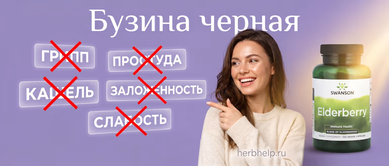 бузина черная swanson elderberry от гриппа простуды кашля заложенности и слабости