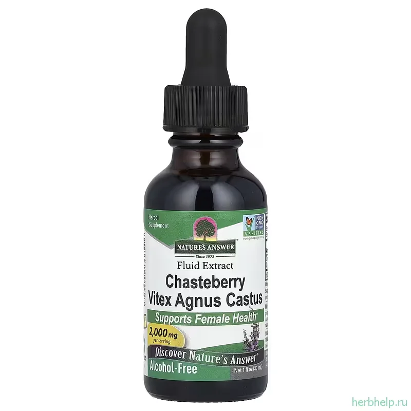 Витекс священный Agnus castus жидкий экстракт без спирта женское здоровье Natures Answer 2000 мг 30 мл