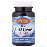 Высококонцентрированная ДГК Elite Gems от Carlson, 1000 мг, 30 капсул