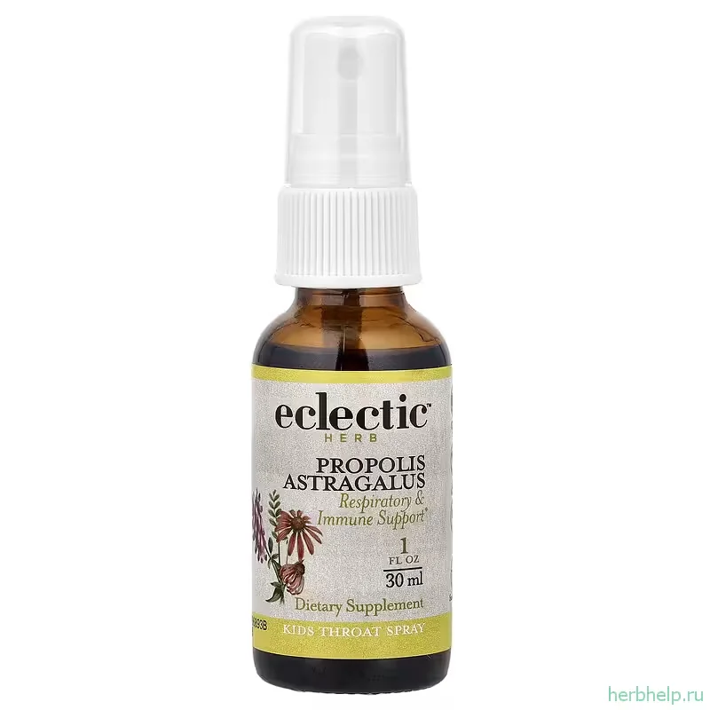 Детский спрей для горла с прополисом и астрагалом Eclectic Herb, 30 мл