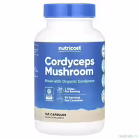 Гриб кордицепс Nutricost, 550 мг, 180 капсул