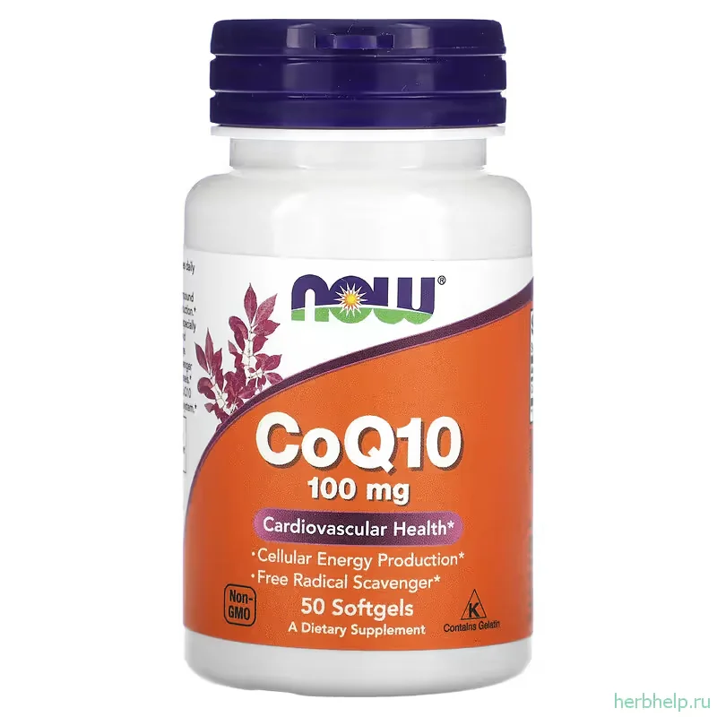 Коэнзим Q10 Now Foods, 100 мг, 50 мягких таблеток