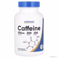 Кофеин Nutricost, 100 мг, 250 капсул