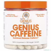 Кофеин The Genius Brand, 100 мг, 100 растительных капсул