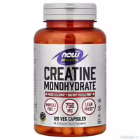Креатин моногидрат NOW Foods Sports, 750 мг, 120 вегетарианских капсул