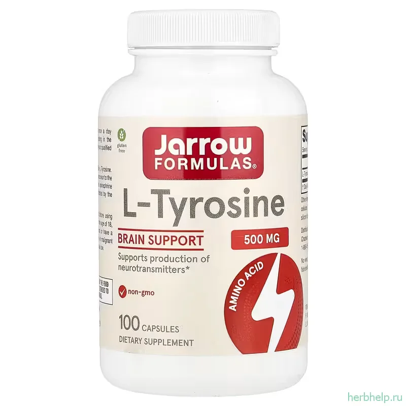 L-тирозин Jarrow Formulas, 500 мг, 100 капсул