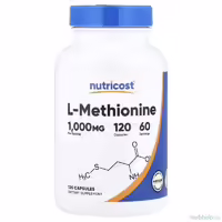 l метионин nutricost 1000 мг 120 капсул аминокислота для печени детоксикации
