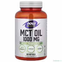 Масло МСТ от NOW Sports, 1000 мг, 150 капсул