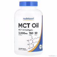 Масло МСТ от Nutricost, 1000 мг, 150 капсул
