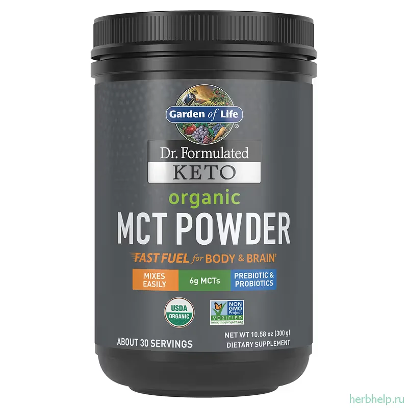 Органический порошок МСТ Dr. Formulated Keto от Garden of Life, 300 г