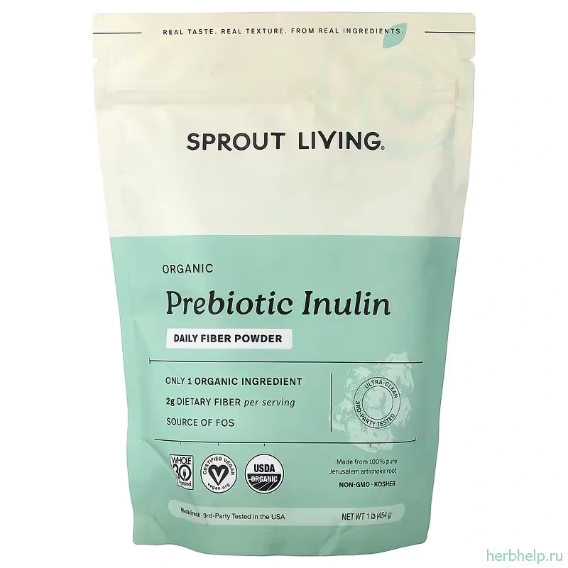 Органический пребиотик инулин в порошке Sprout Living, 454 г
