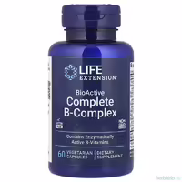 Полный биоактивный комплекс витаминов группы B Life Extension, 60 вегетарианских капсул