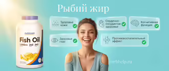 Комплексная инфографика Рыбий жир и Омега-3: польза для здоровья сердца, кожи и мозга, полученная из дикой рыбы, в капсулах и жидкой форме