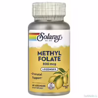 Метилфолат Solaray со вкусом лимона, 800 мкг, 60 пастилок