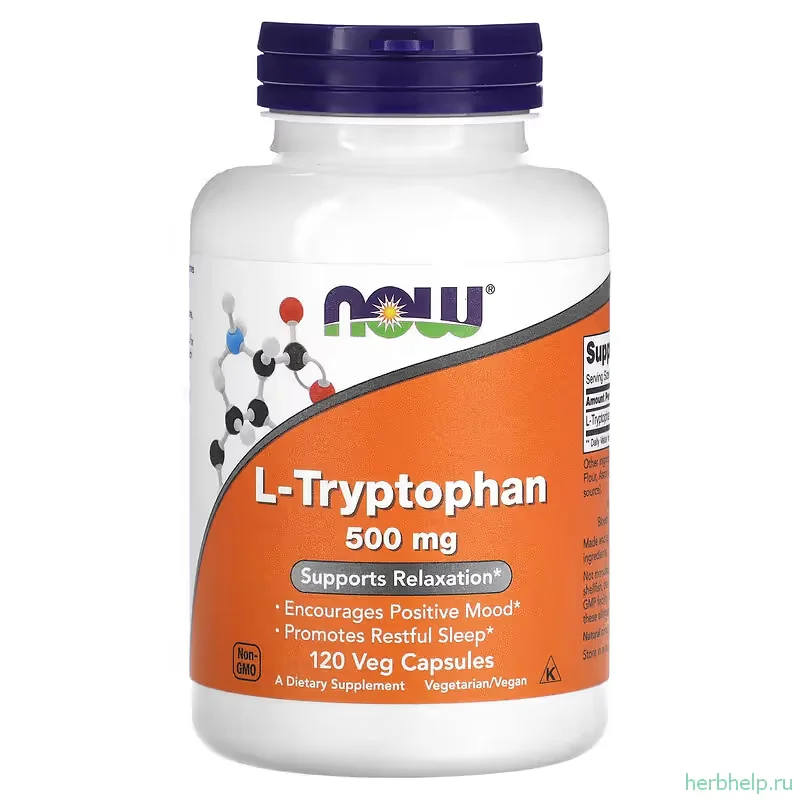 l триптофан now foods 500 мг 120 вегетарианских капсул