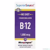 Цианокобаламин Superior Source, 1000 мкг, 100 быстрорастворимых таблеток