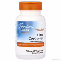 Ультра кордицепс Doctor's Best, 750 мг, 60 вегетарианских капсул