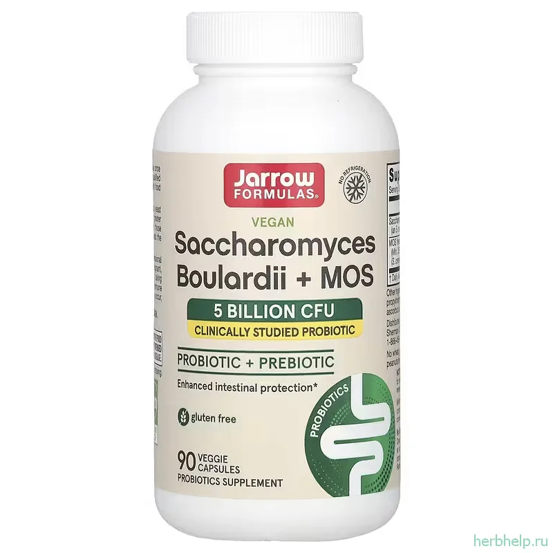 Веганские сахаромицеты Буларди и манноолигосахариды Jarrow Formulas, 5 млрд КОЕ, 90 растительных капсул