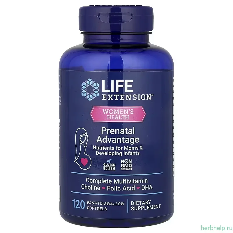 Комплекс витаминов для беременных Life Extension Prenatal Advantage 120 капсул