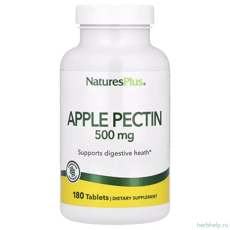 Яблочный пектин NaturesPlus, 500 мг, 180 таблеток