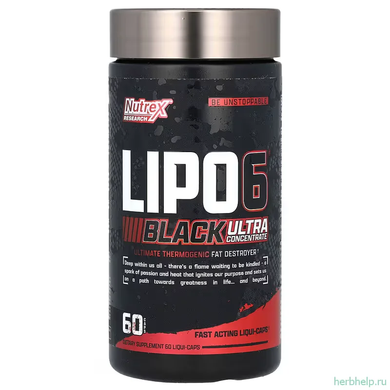 Жиросжигатель LIPO-6 Black ультраконцентрат Nutrex Research, 60 капсул