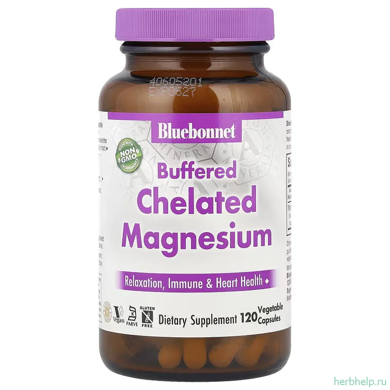 Буферизованный хелатный магний Bluebonnet Nutrition 200 мг 120 растительных капсул