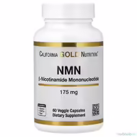 Никотинамид мононуклеотид NMN California Gold Nutrition, 175 мг, 60 растительных капсул