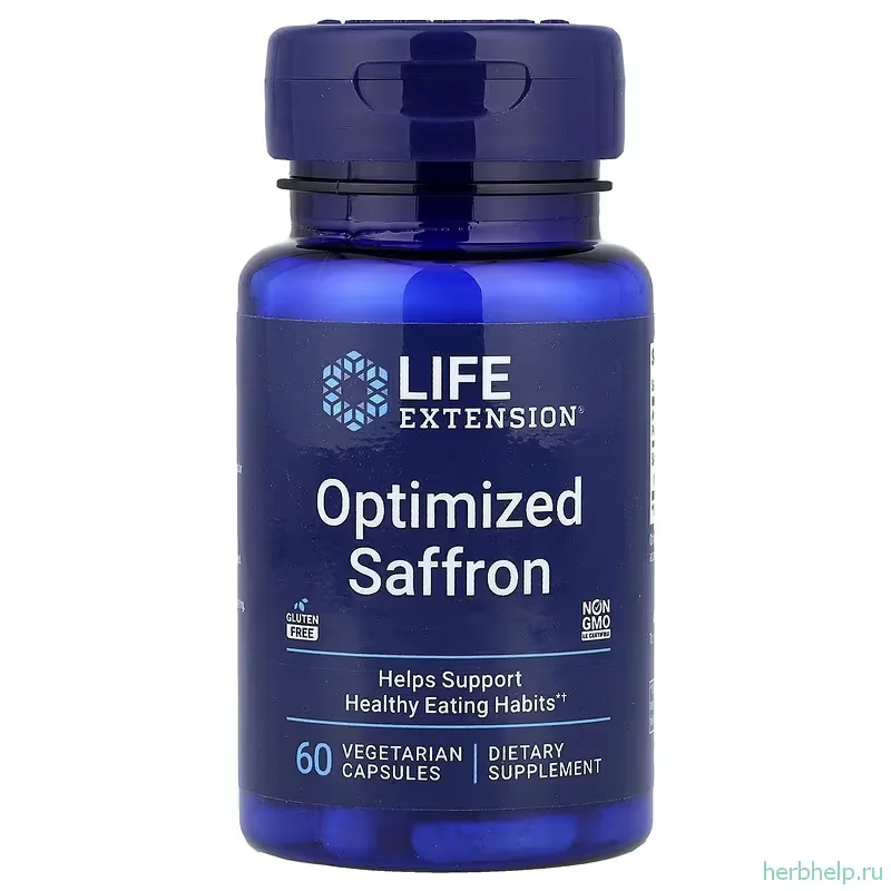 Оптимизированный шафран Life Extension, 78 мг, 60 растительных капсул